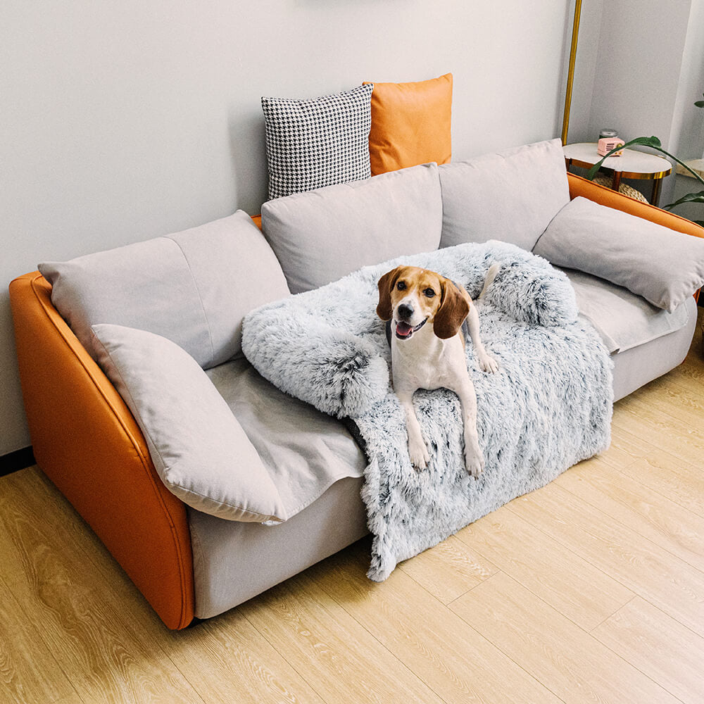 Calming Furniture Protector Dog Bed - Fuzzy Backrest – Couch Cover (view 7) | Petix pet supplies for dogs and cats
