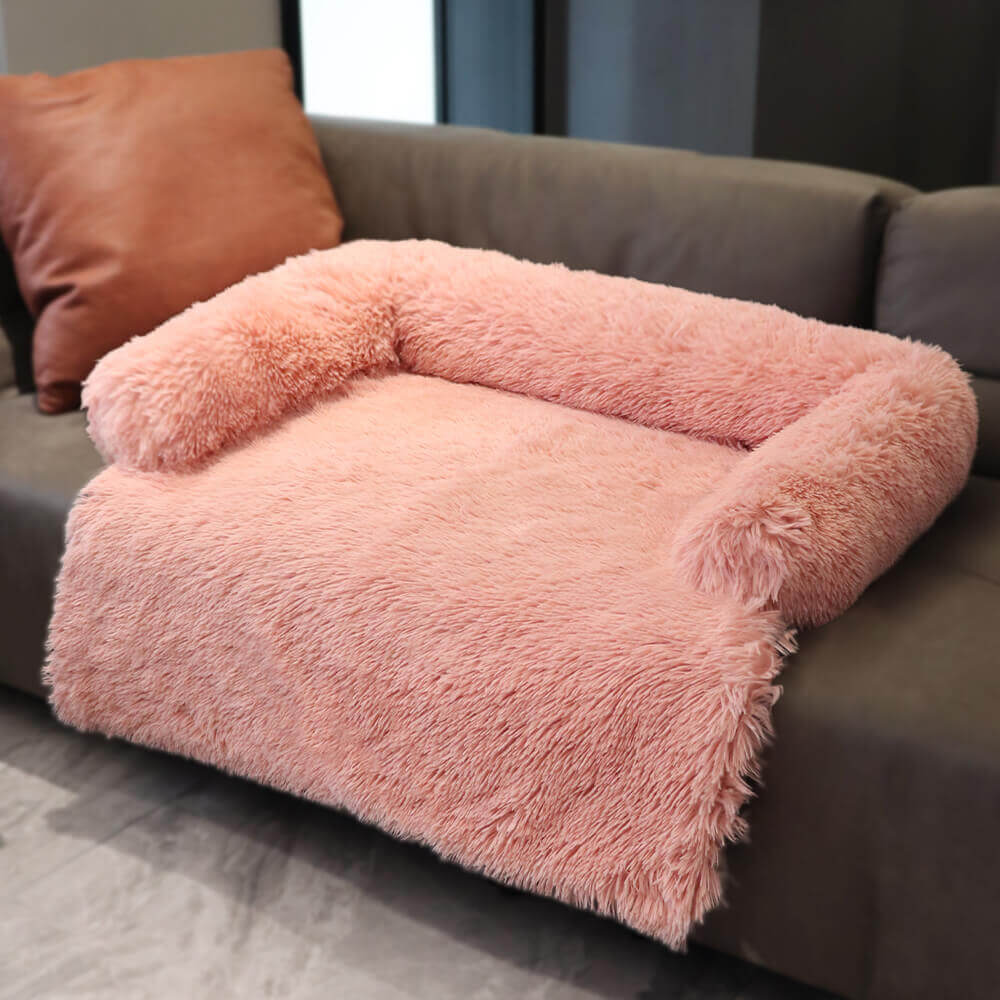Calming Furniture Protector Dog Bed - Fuzzy Backrest – Couch Cover (view 8) | Petix pet supplies for dogs and cats