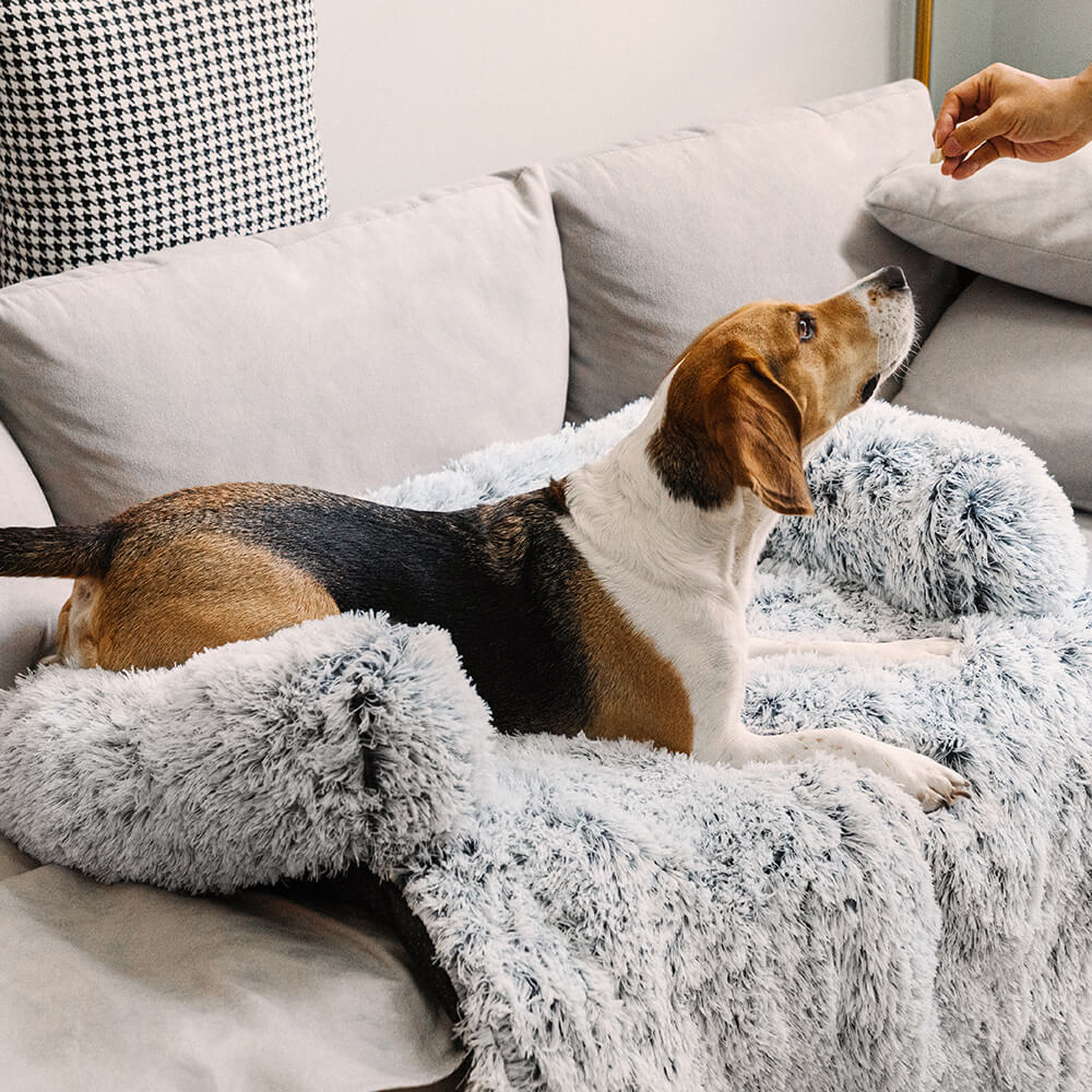 Calming Furniture Protector Dog Bed - Fuzzy Backrest – Couch Cover (view 9) | Petix pet supplies for dogs and cats