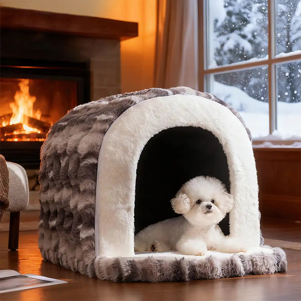 Cave-Style Warm Deep Sleeping Snug Cat Cave Dog House – Dog Beds (view 5) | Petix pet supplies for dogs and cats