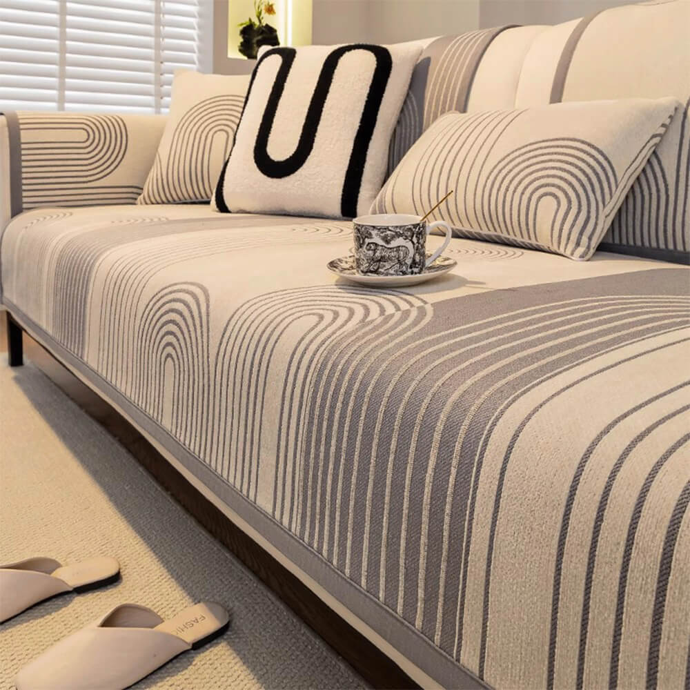 Chenille Arch Pattern Scratch-Resistant Couch Cover – Couch Cover (view 4) | Petix pet supplies for dogs and cats