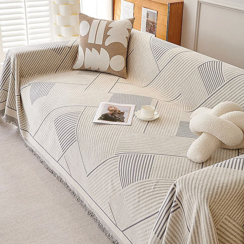 Classic Geometric Pattern Chenille Throw Couch Cover – Couch Cover (main) | Petix pet supplies for dogs and cats