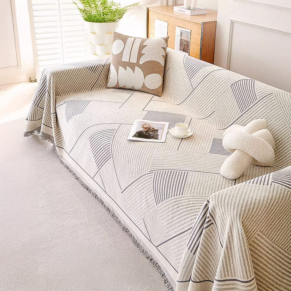 Classic Geometric Pattern Chenille Throw Couch Cover – Couch Cover (view 10) | Petix pet supplies for dogs and cats