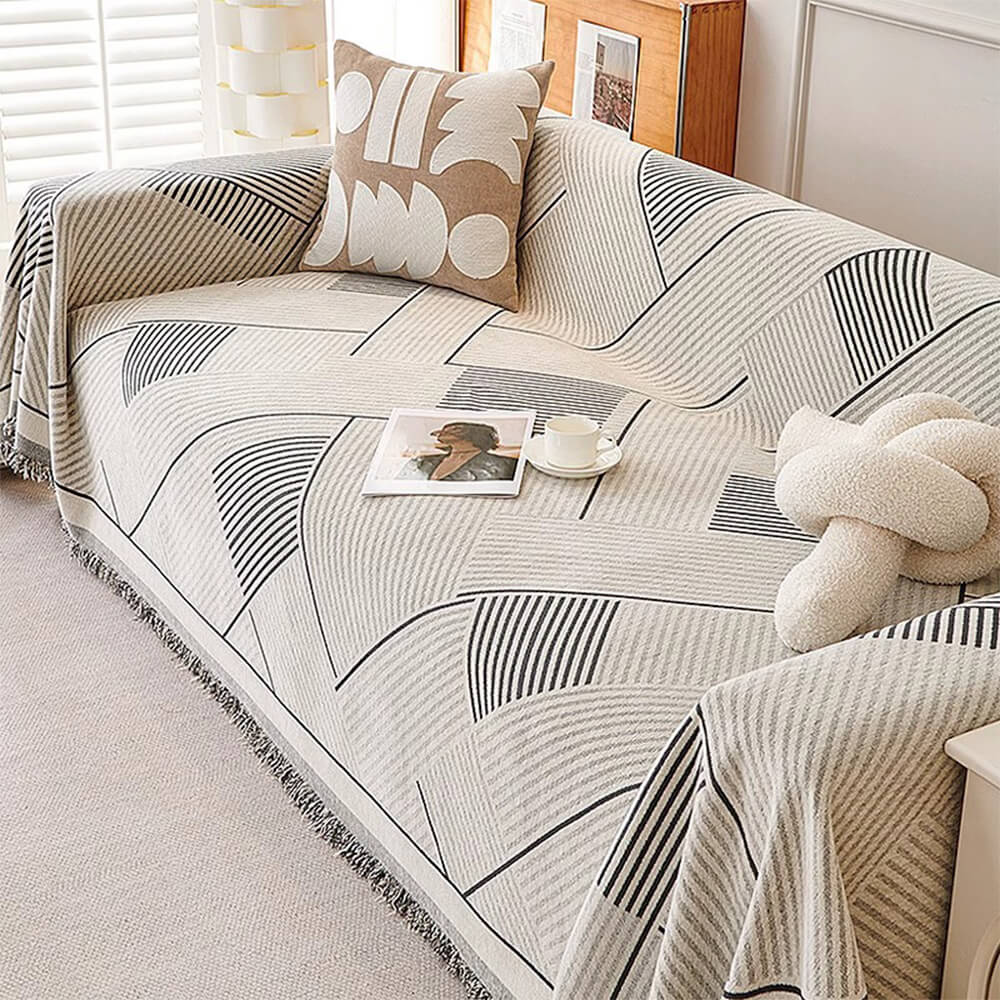 Classic Geometric Pattern Chenille Throw Couch Cover – Couch Cover (view 3) | Petix pet supplies for dogs and cats