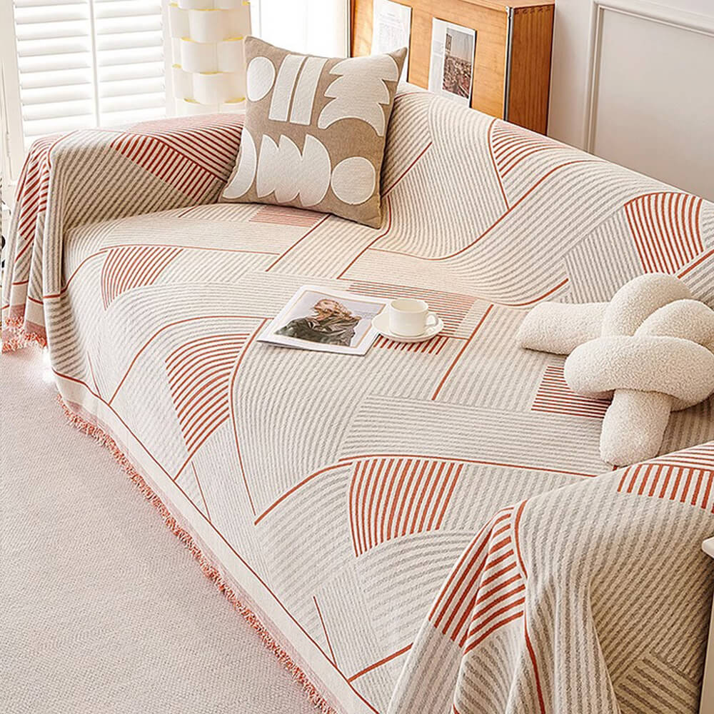 Classic Geometric Pattern Chenille Throw Couch Cover – Couch Cover (view 4) | Petix pet supplies for dogs and cats