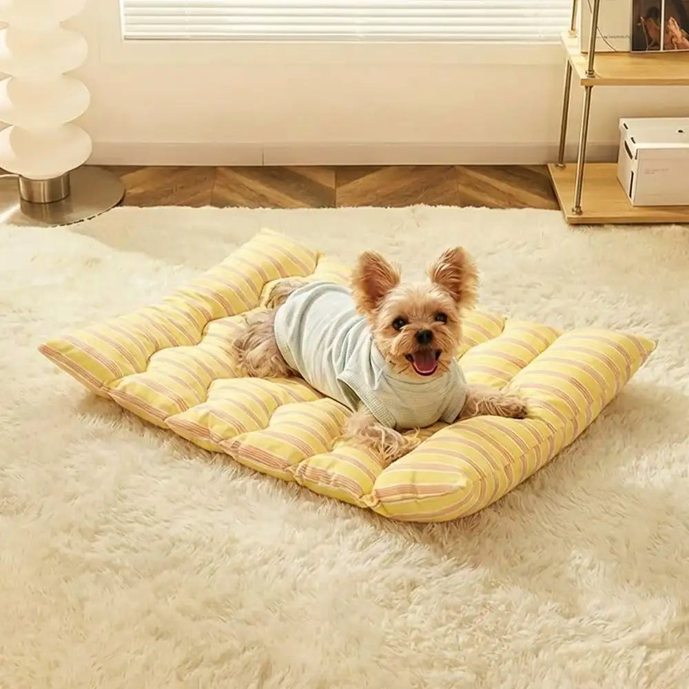 Color-Blocked Striped Breathable Double-Sided Soft Pet Mat – Dog Beds (main) | Petix pet supplies for dogs and cats