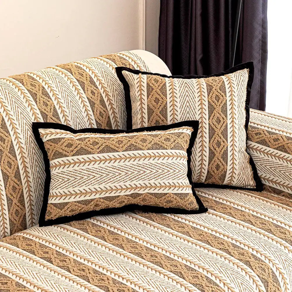 Color-Blocked Striped Chenille Non-Slip Couch Cover - Suitable For All Seasons – Couch… | Petix pet supplies for dogs and cats