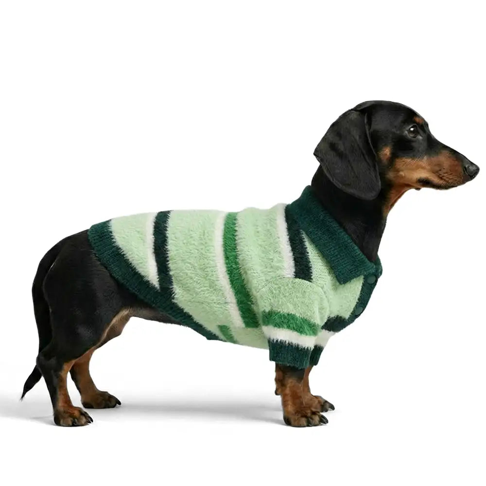 Color-Blocked Striped Faux Mink Fur Warm Dog Sweater Suitable For Small Dogs – Dog App… | Petix pet supplies for dogs and cats