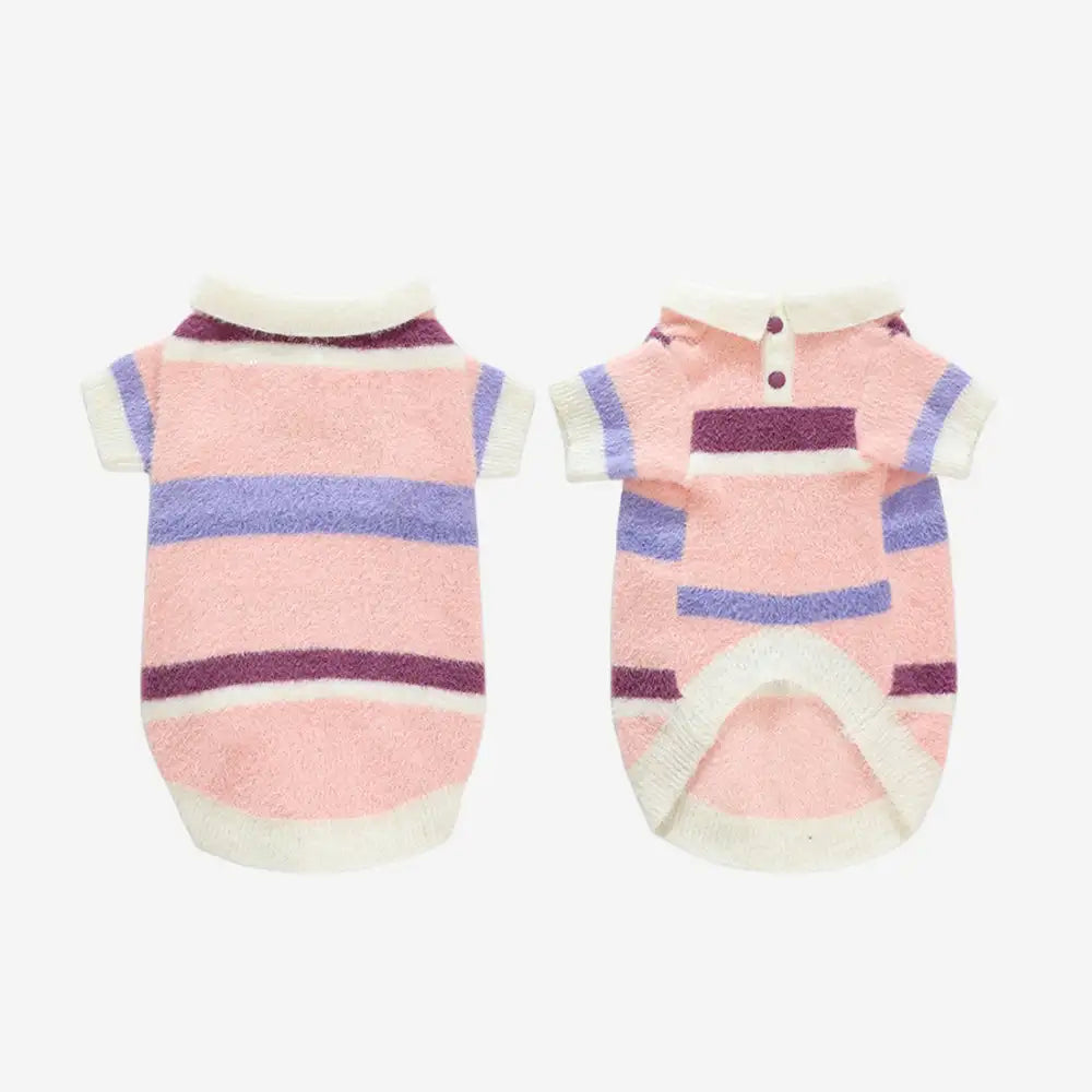 Color-Blocked Striped Faux Mink Fur Warm Dog Sweater Suitable For Small Dogs – Dog App… | Petix pet supplies for dogs and cats