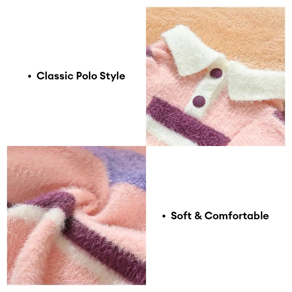 Color-Blocked Striped Faux Mink Fur Warm Dog Sweater Suitable For Small Dogs – Dog App… | Petix pet supplies for dogs and cats