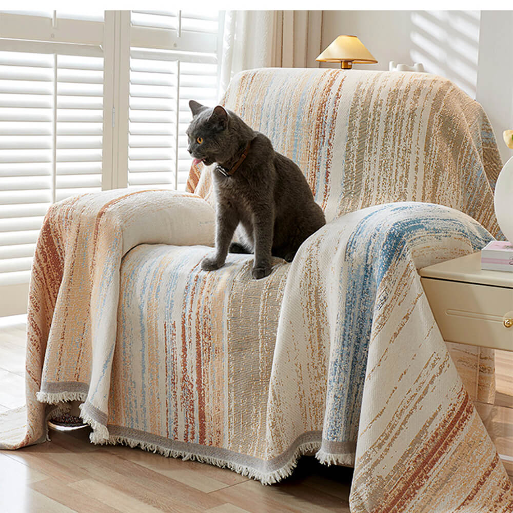 Colorful Rainbow Gradient Full Sofa Drape Throw Couch Cover – Couch Cover (view 4) | Petix pet supplies for dogs and cats