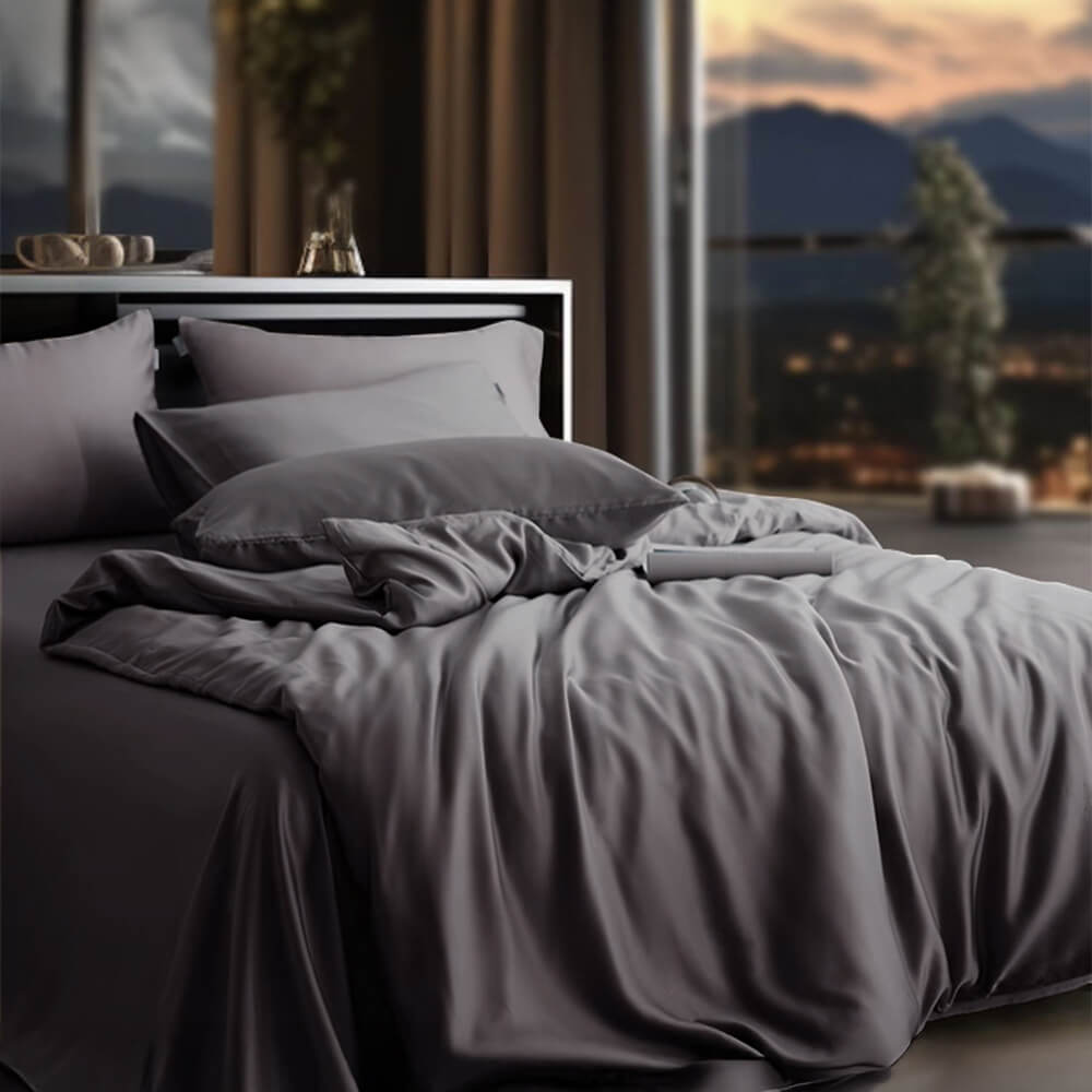 Comfortable Luxury Sateen 100% Bamboo Duvet Cover Bed Sheet Set – Bedding (view 11) | Petix pet supplies for dogs and cats