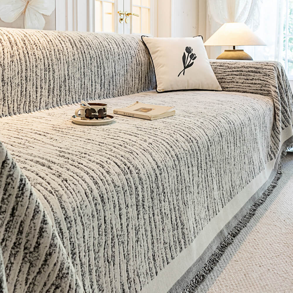 Cream Chenille Textured Pet-Friendly Anti-Scratch Throw Couch Cover – Couch Cover (vie… | Petix pet supplies for dogs and cats