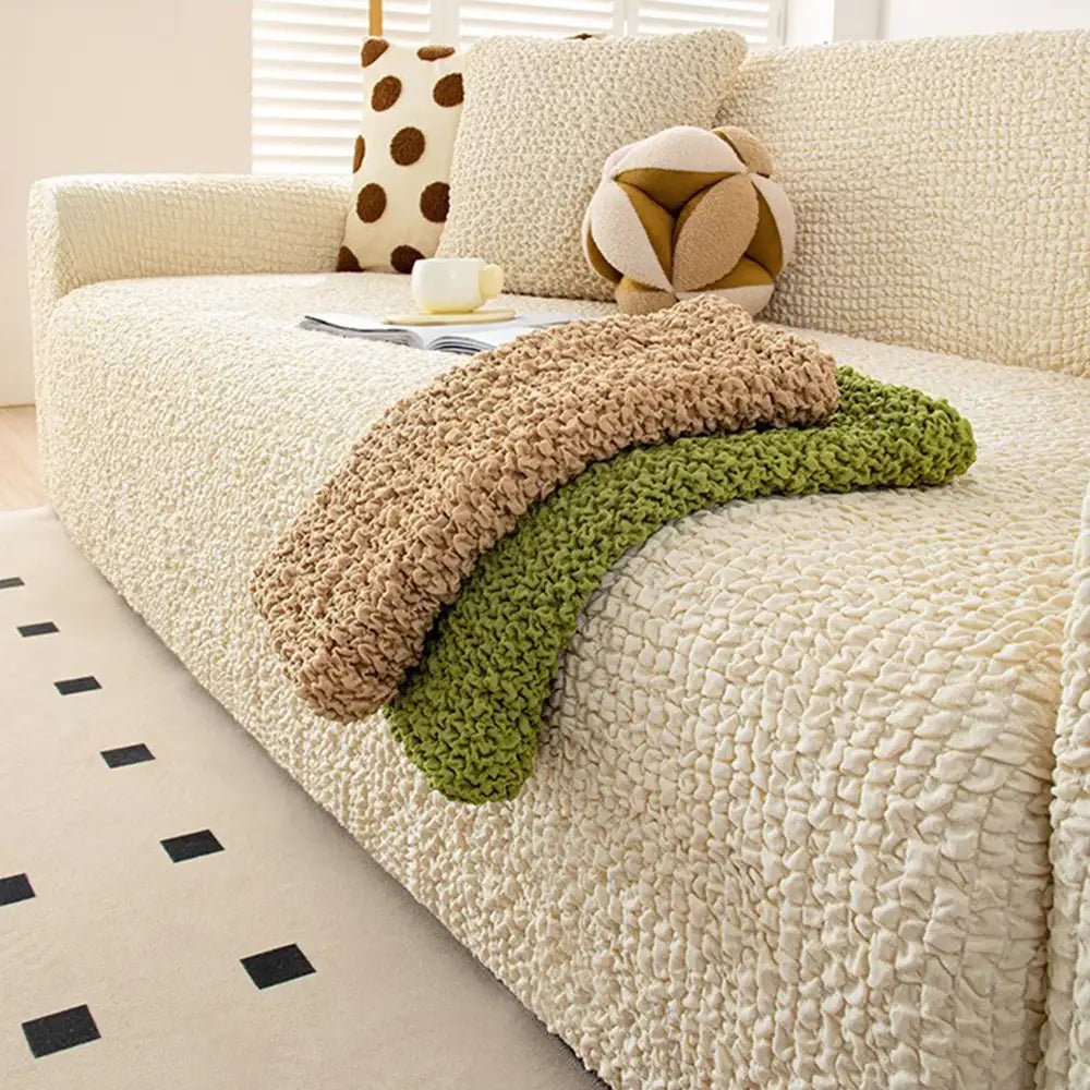 Cream Style Seersucker Breathable Stretchy Full-Coverage Magic Couch Cover – Couch Cov… | Petix pet supplies for dogs and cats