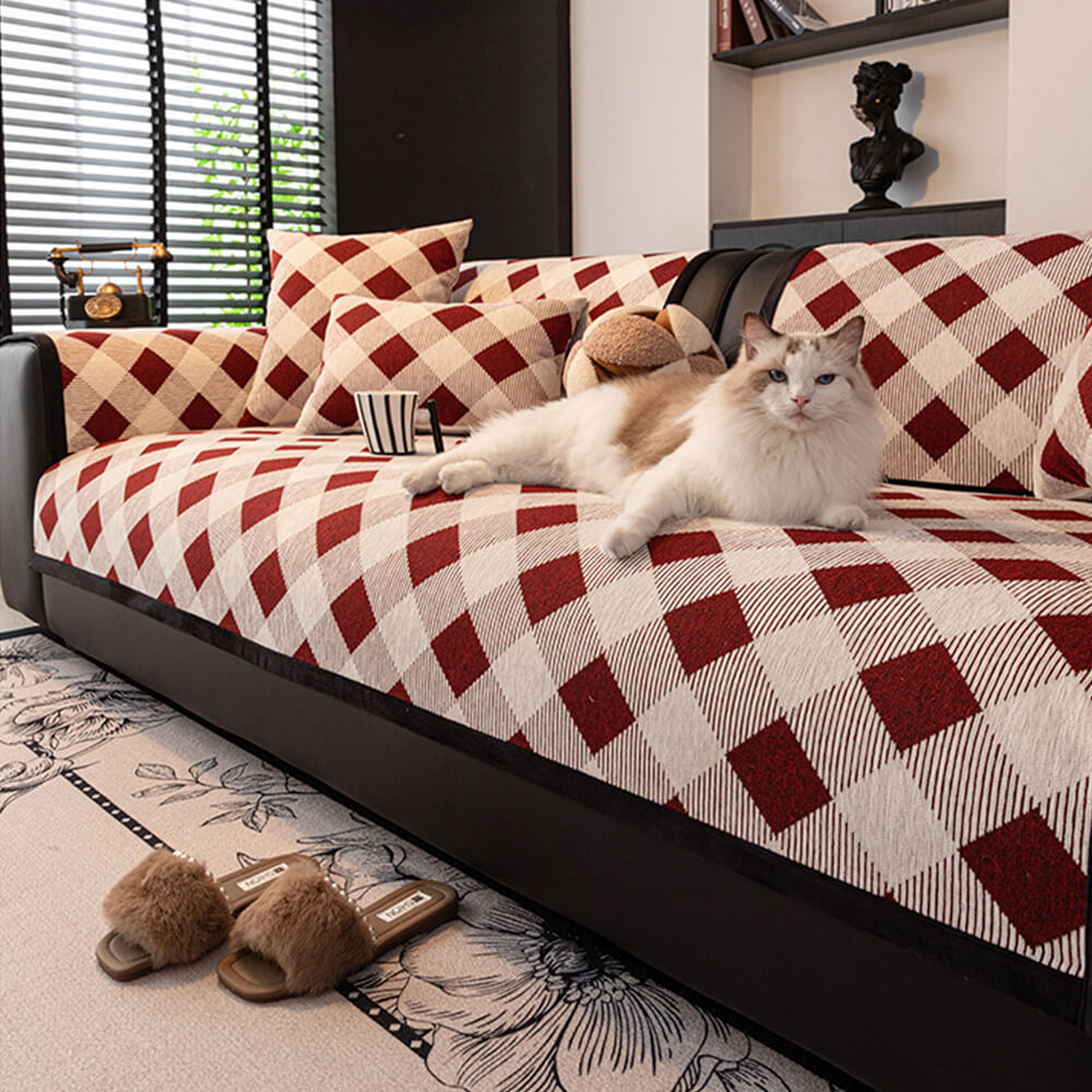 Diamond Chenille Scratch-resistant Sofa Protection Non-slip Couch Cover – Couch Cover… | Petix pet supplies for dogs and cats