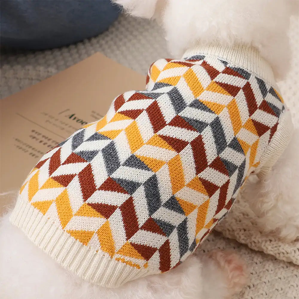 Diamond Striped Dog Sweater For Small Dogs – Dog Apparel (view 4) | Petix pet supplies for dogs and cats