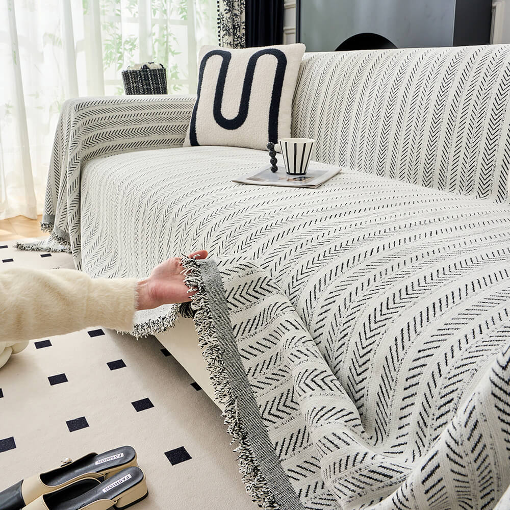 Elegant Herringbone Chenille Textured Throw Couch Cover – Couch Cover (view 3) | Petix pet supplies for dogs and cats