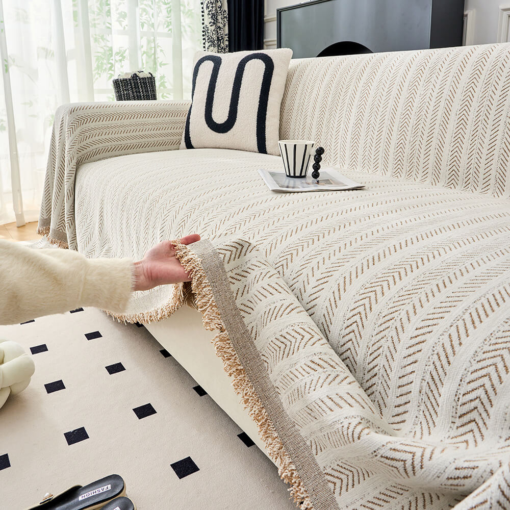 Elegant Herringbone Chenille Textured Throw Couch Cover – Couch Cover (view 4) | Petix pet supplies for dogs and cats