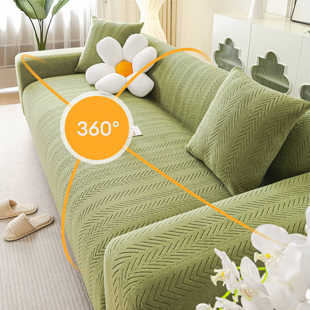 Elegant Herringbone Cream Aesthetic Stretch Magic Armchair Cover – Couch Cover (view 1… | Petix pet supplies for dogs and cats