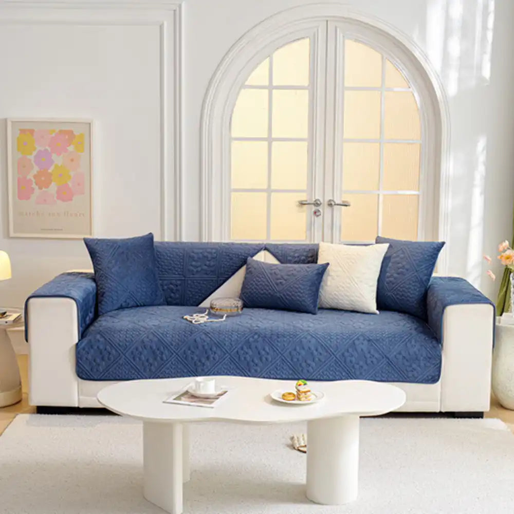 Embossed Geometric Pattern Soft Plush Quilted Non-Slip Couch Cover – Couch Cover (view… | Petix pet supplies for dogs and cats