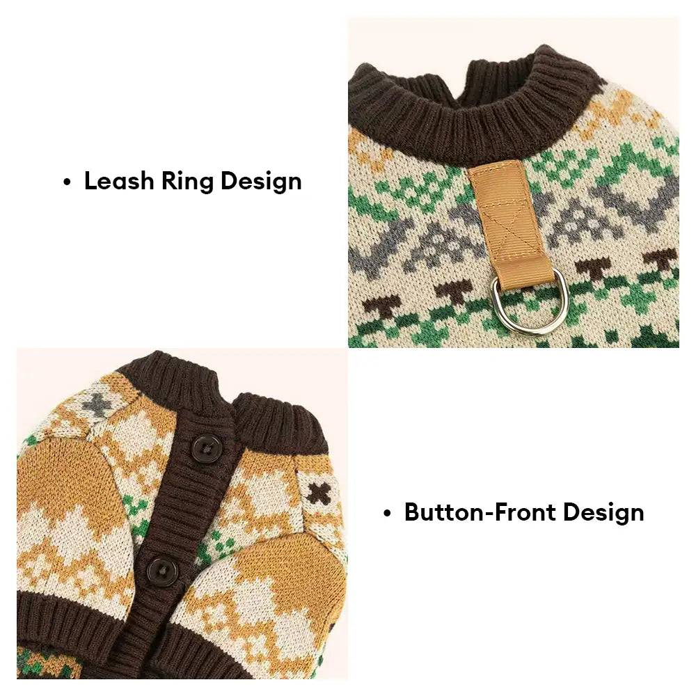 Fair Isle Vintage Pattern Dachshund And Small To Medium-Sized Dog Sweater – Dog Appare… | Petix pet supplies for dogs and cats