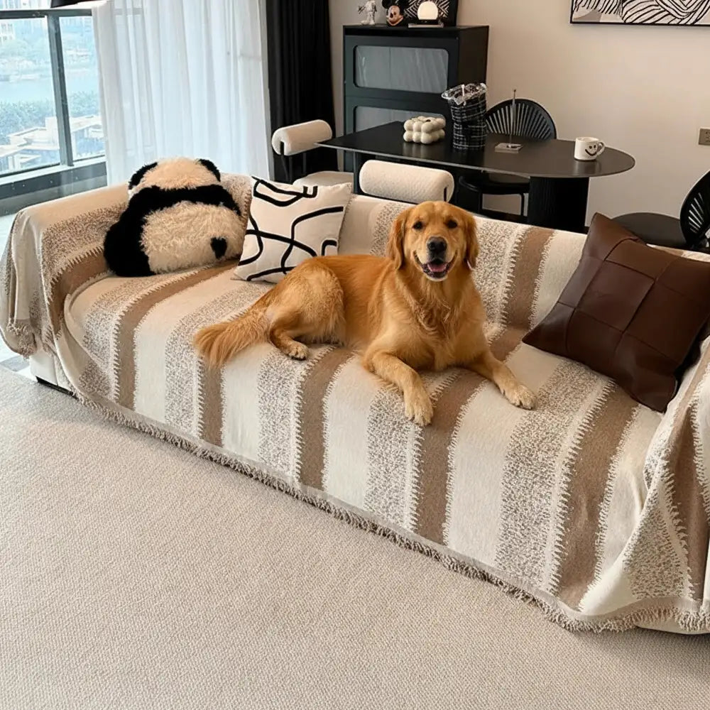Fashion Striped Chenille Scratch-Resistant Sofa Protection Couch Cover – Couch Cover (… | Petix pet supplies for dogs and cats