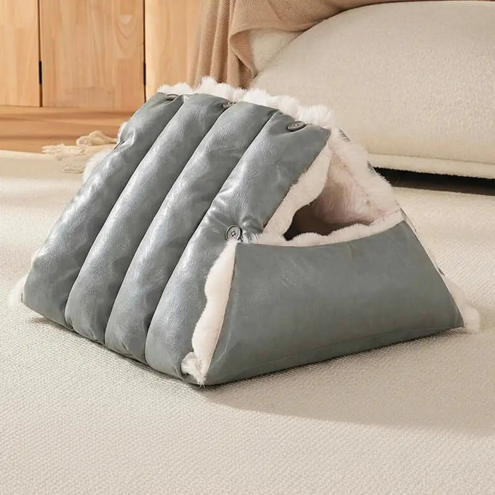 Faux Leather Vintage Multi-function Plush Dog Bed Convertible Dog Car Seat – Dog Beds… | Petix pet supplies for dogs and cats