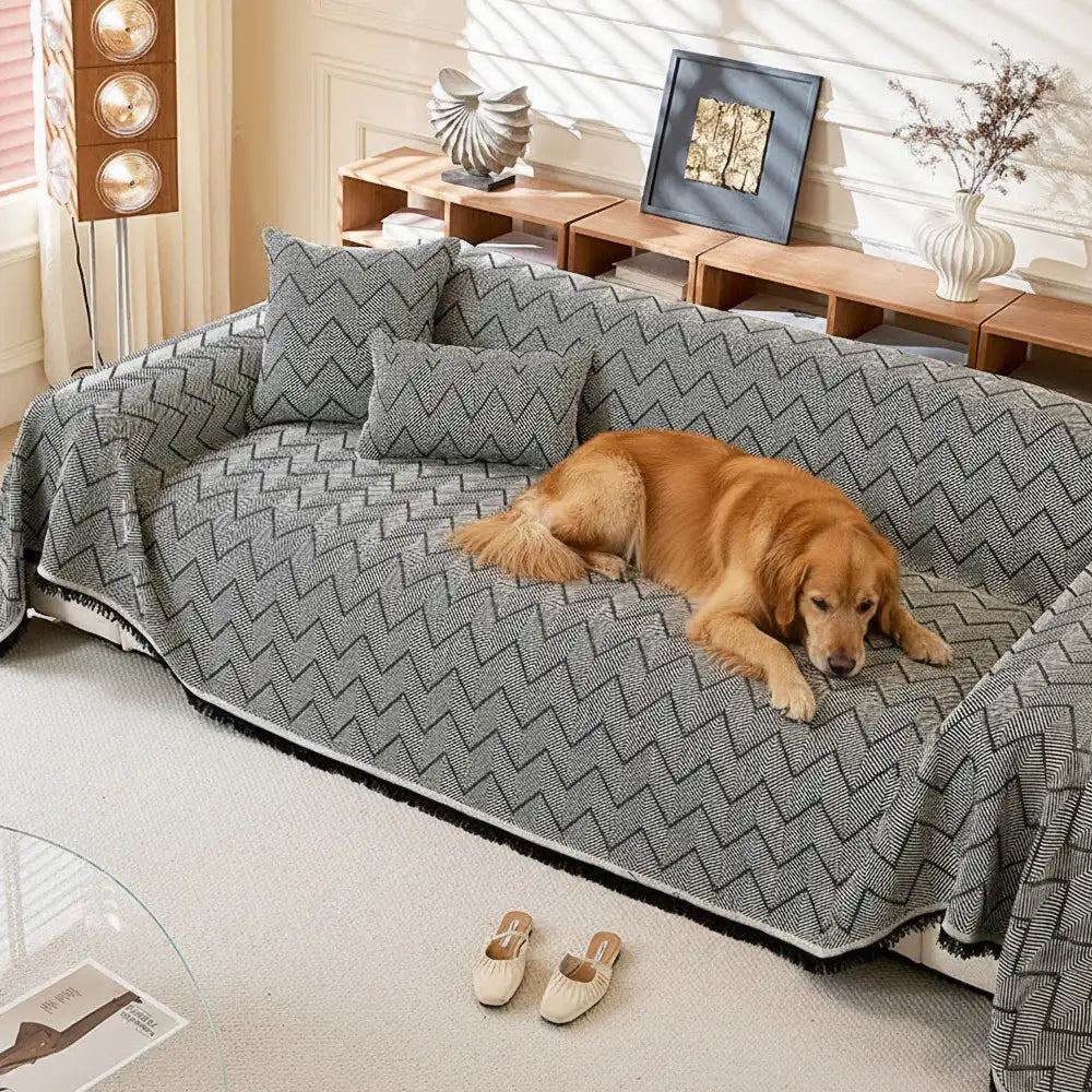 Faux Linen Scratch-Resistant Furniture Protector Sofa Blanket Couch Cover – Couch Cove… | Petix pet supplies for dogs and cats
