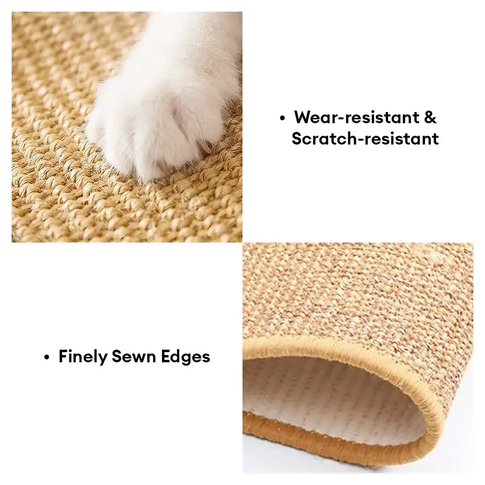 Faux Sisal Cat Scratcher Mat Sofa Protector with Velcro Tape – Scratching Post (view 6) | Petix pet supplies for dogs and cats