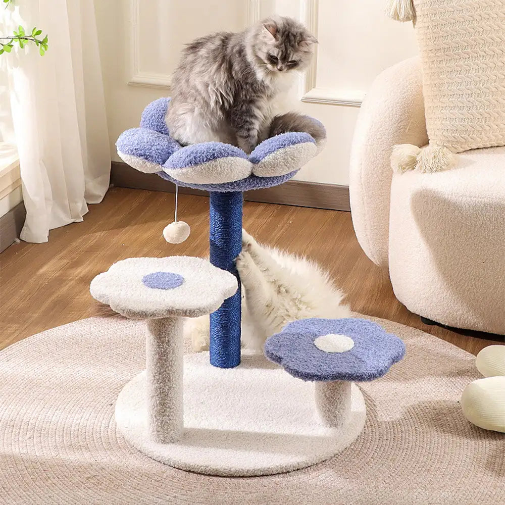 Flower Multi-Level Sisal Scratching Post Cat Tree – Cat Tree (main) | Petix pet supplies for dogs and cats