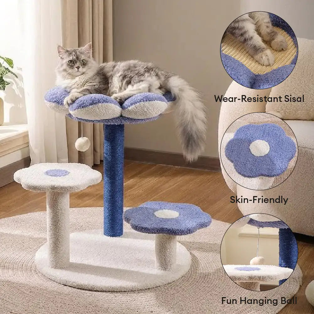 Flower Multi-Level Sisal Scratching Post Cat Tree – Cat Tree (view 3) | Petix pet supplies for dogs and cats