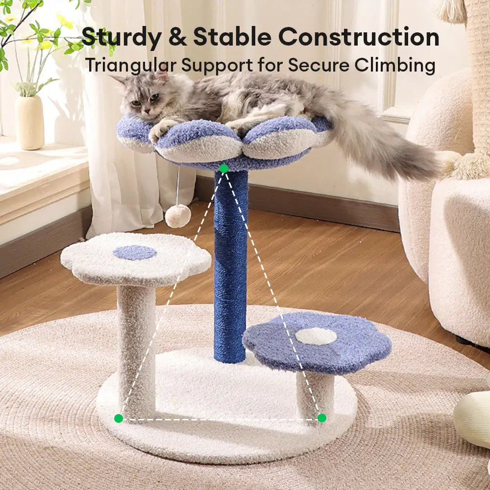 Flower Multi-Level Sisal Scratching Post Cat Tree – Cat Tree (view 5) | Petix pet supplies for dogs and cats