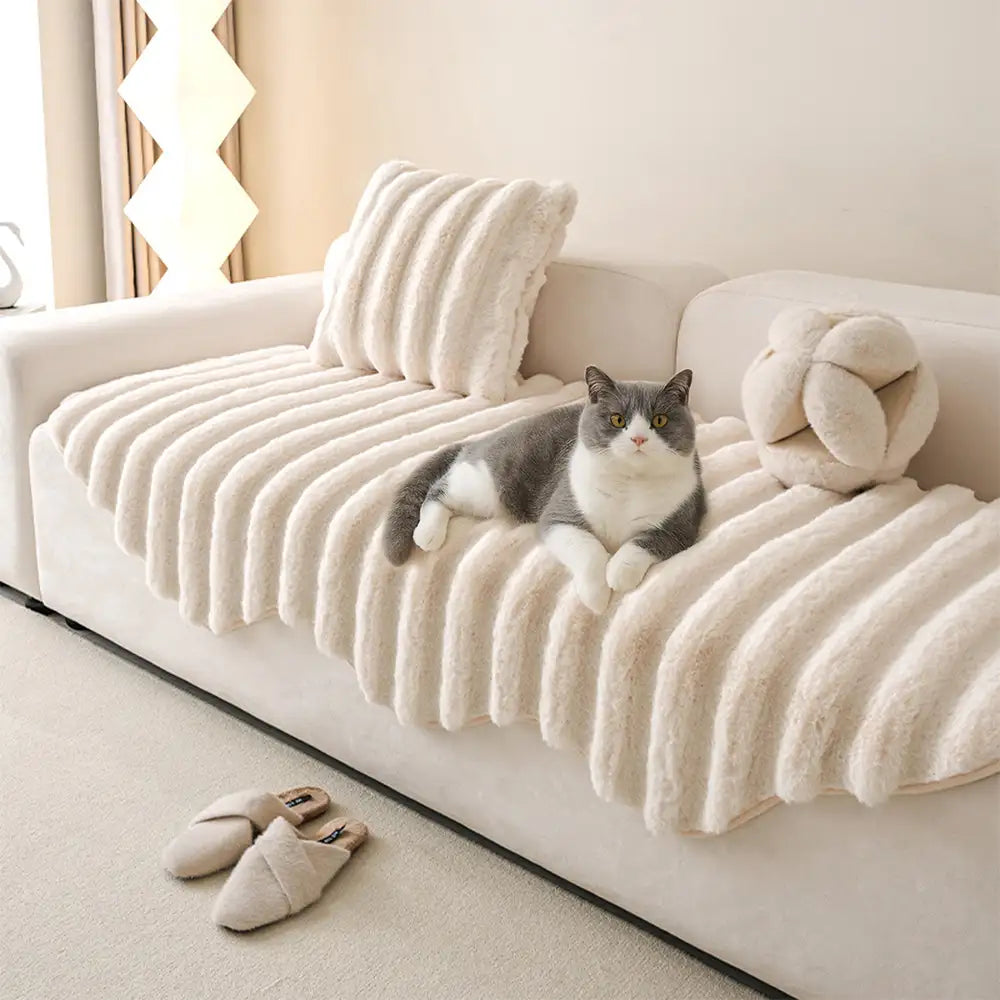 Fluffy Comfort Plush Furniture Protection Decorative Couch Cover – Couch Cover (view 4) | Petix pet supplies for dogs and cats