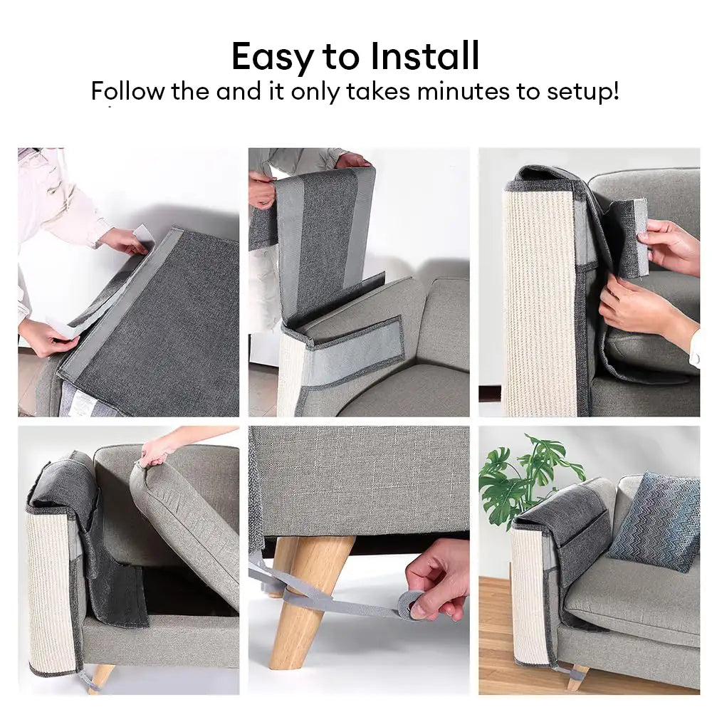 Fully Wrapped Cat Scratcher Mat Faux Sisal Sofa Armrest Protection for Cats – Scratchi… | Petix pet supplies for dogs and cats