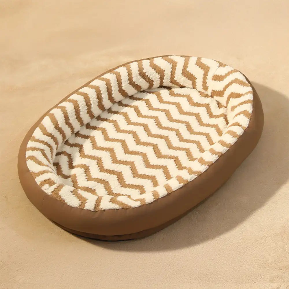 Geometric Wave Pattern Faux Leather Warm Removable And Washable Dog Bed – Dog Beds (vi… | Petix pet supplies for dogs and cats
