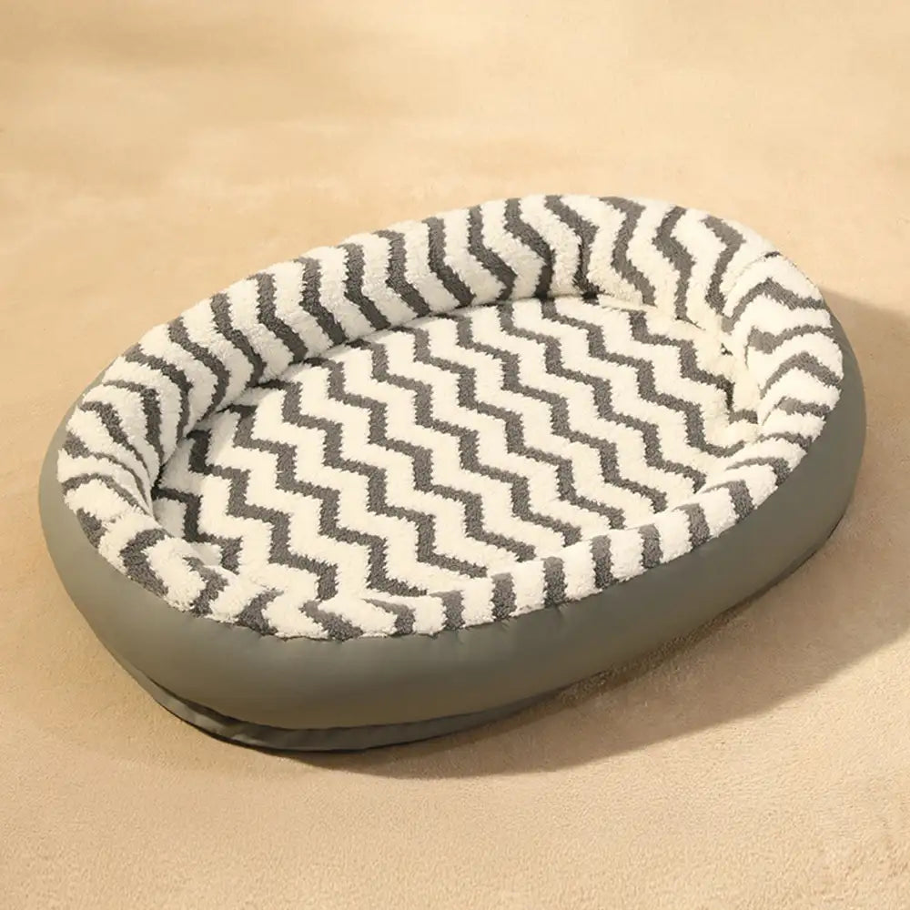 Geometric Wave Pattern Faux Leather Warm Removable And Washable Dog Bed – Dog Beds (vi… | Petix pet supplies for dogs and cats