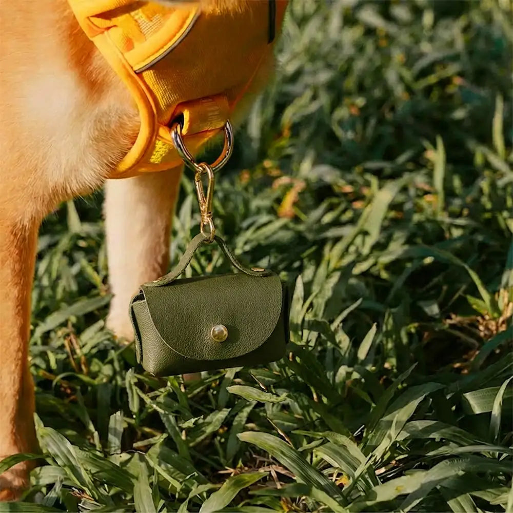 Handbag Style Faux Leather Dog Poop Bag Dispenser – view 3 | Petix pet supplies for dogs and cats