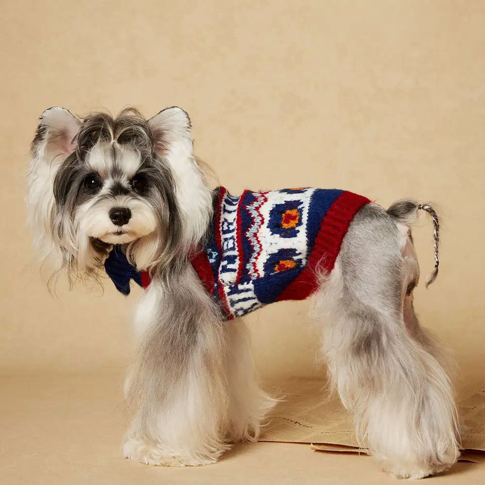 Jacquard Thick-Knit Sleeveless Dog Sweater – Designed for Dachshunds, French Bulldogs… | Petix pet supplies for dogs and cats