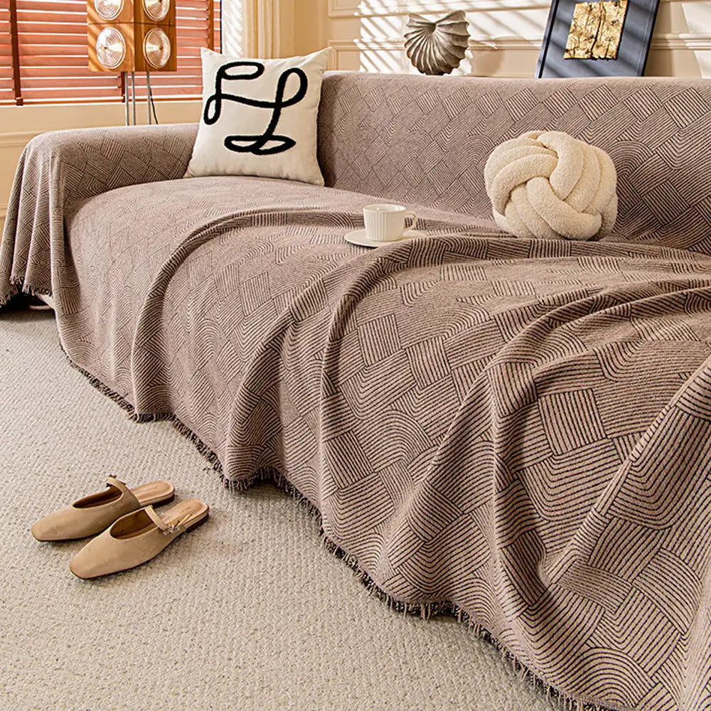 Linework Pattern Chenille Comfortable Scratch-Resistant Sofa Protection Couch Cover… | Petix pet supplies for dogs and cats
