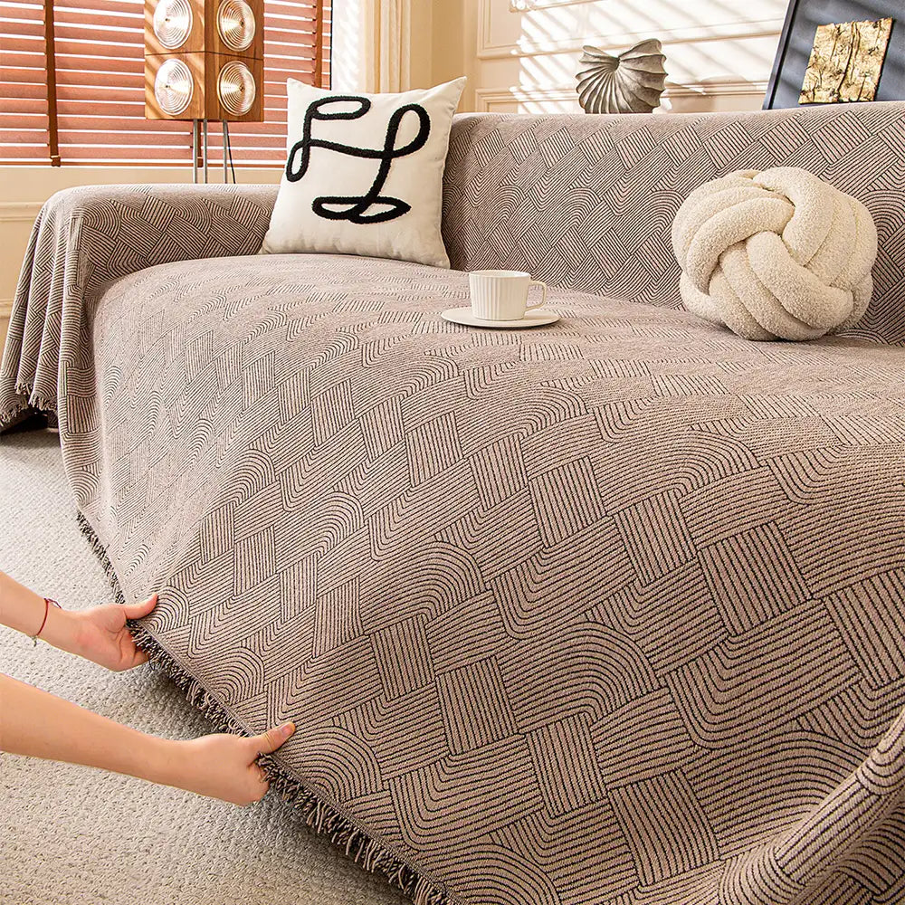 Linework Pattern Chenille Comfortable Scratch-Resistant Sofa Protection Couch Cover… | Petix pet supplies for dogs and cats