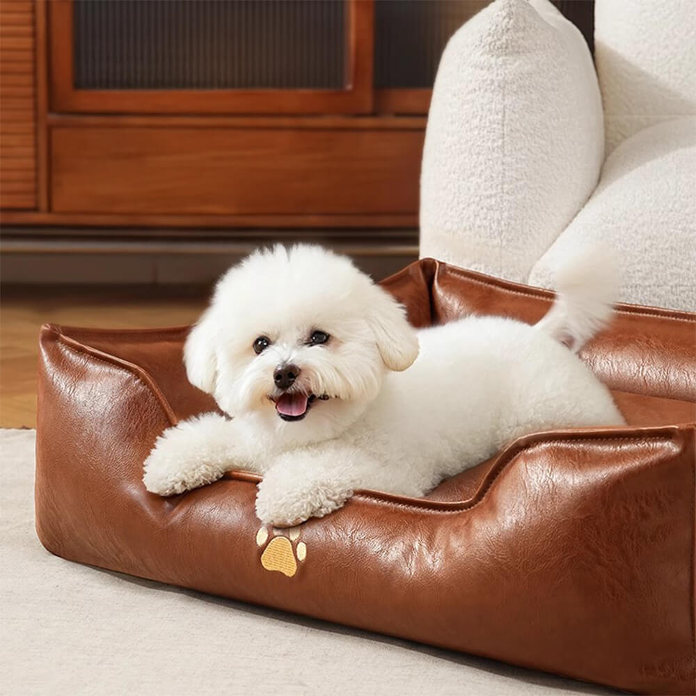 Luxury Faux Leather Waterproof Removable Dog Sofa Bed – Dog Beds (view 7) | Petix pet supplies for dogs and cats