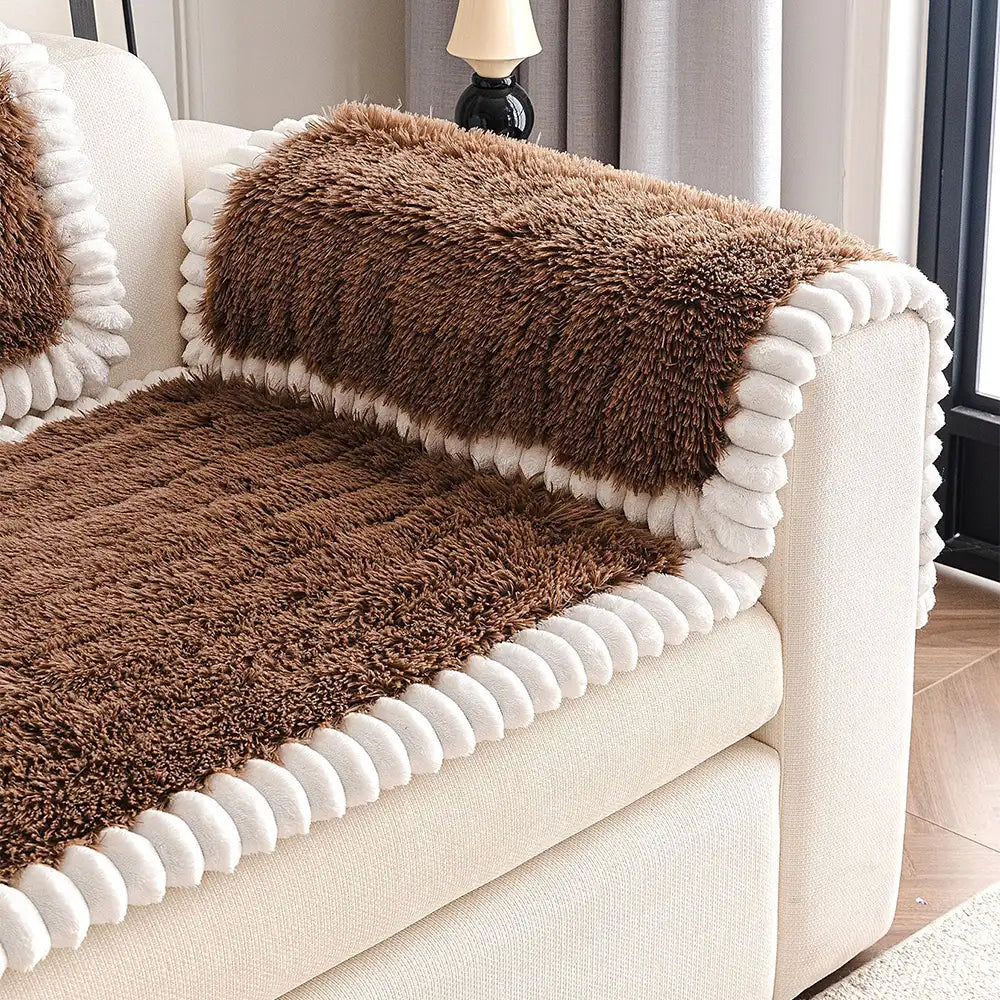 Luxury Fluffy Plush Thickened Comfortable Non-Slip Couch Cover – Couch Cover (view 12) | Petix pet supplies for dogs and cats