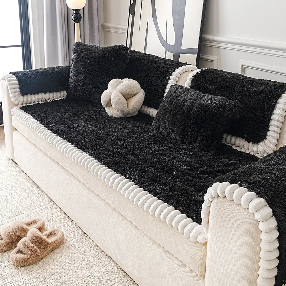Luxury Fluffy Plush Thickened Comfortable Non-Slip Couch Cover – Couch Cover (view 13) | Petix pet supplies for dogs and cats