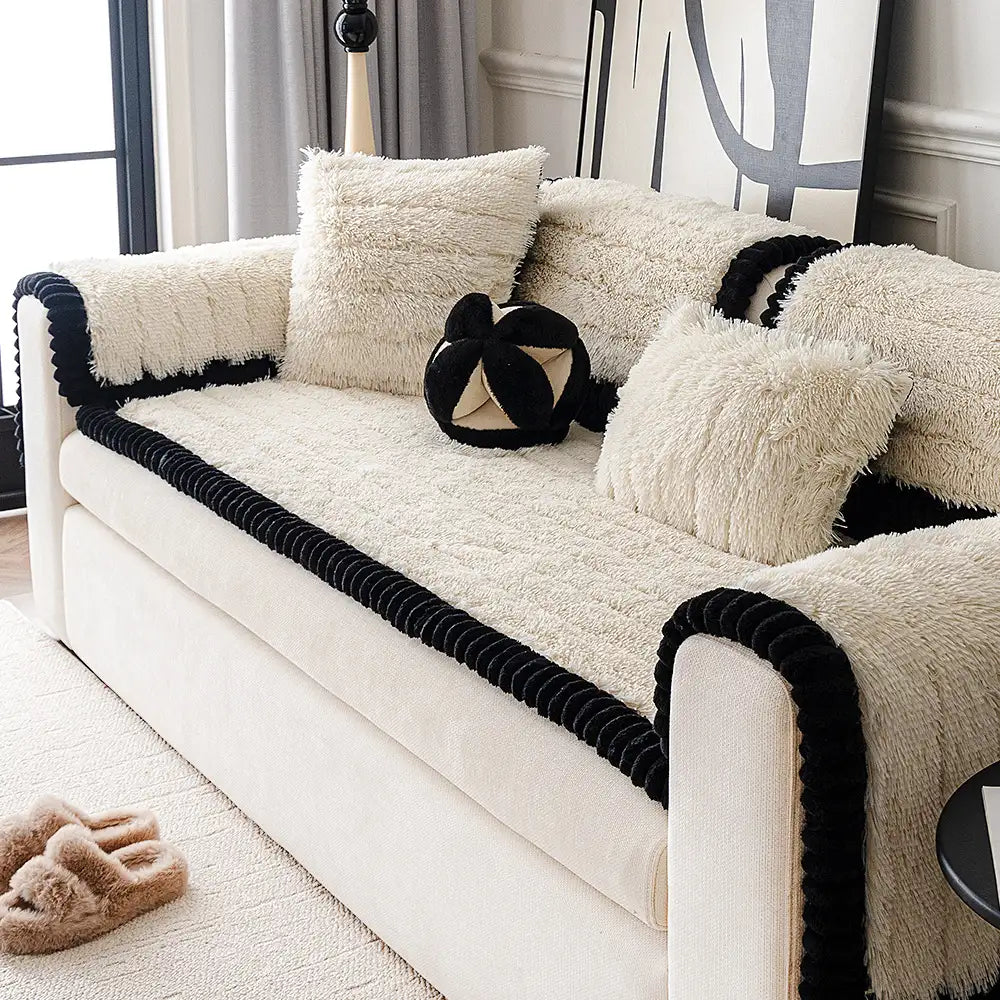 Luxury Fluffy Plush Thickened Comfortable Non-Slip Couch Cover – Couch Cover (view 3) | Petix pet supplies for dogs and cats