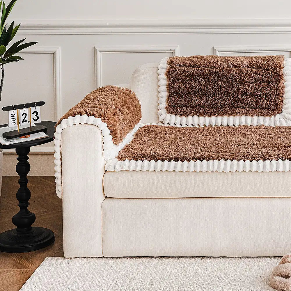 Luxury Fluffy Plush Thickened Comfortable Non-Slip Couch Cover – Couch Cover (view 5) | Petix pet supplies for dogs and cats