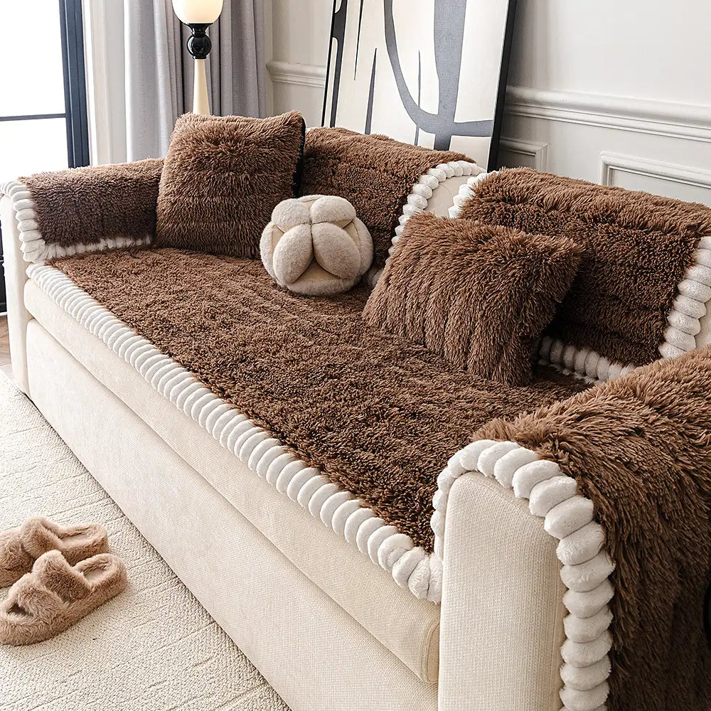 Luxury Fluffy Plush Thickened Comfortable Non-Slip Couch Cover – Couch Cover (view 7) | Petix pet supplies for dogs and cats
