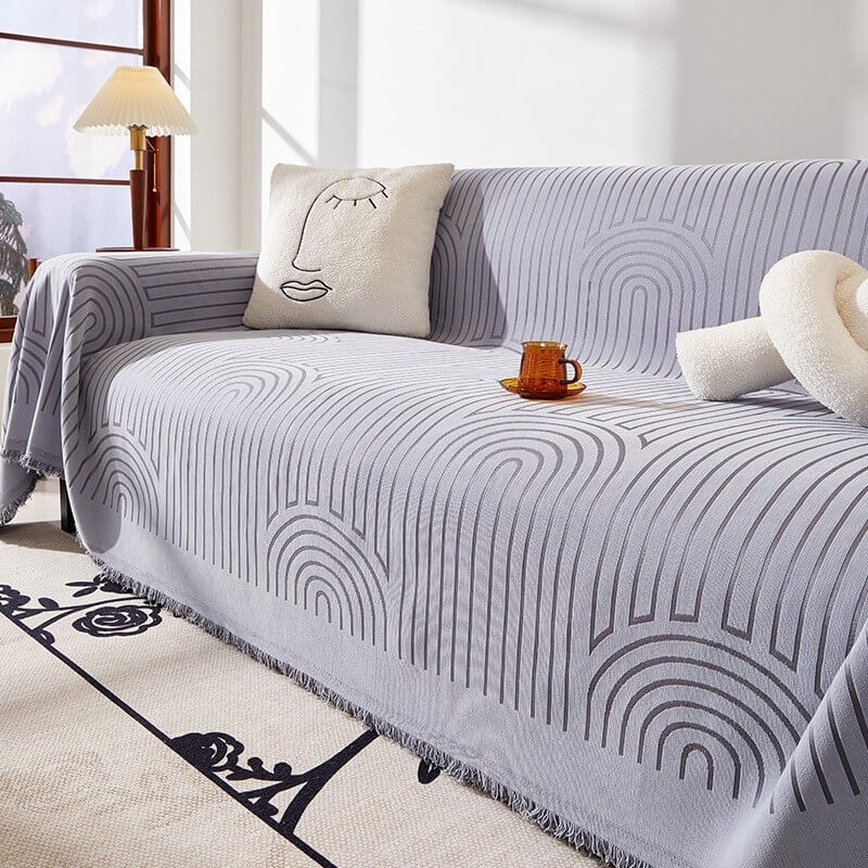 Minimalist Arch Motif Scratch-Resistant Chenille Throw Couch Cover – Couch Cover (main) | Petix pet supplies for dogs and cats