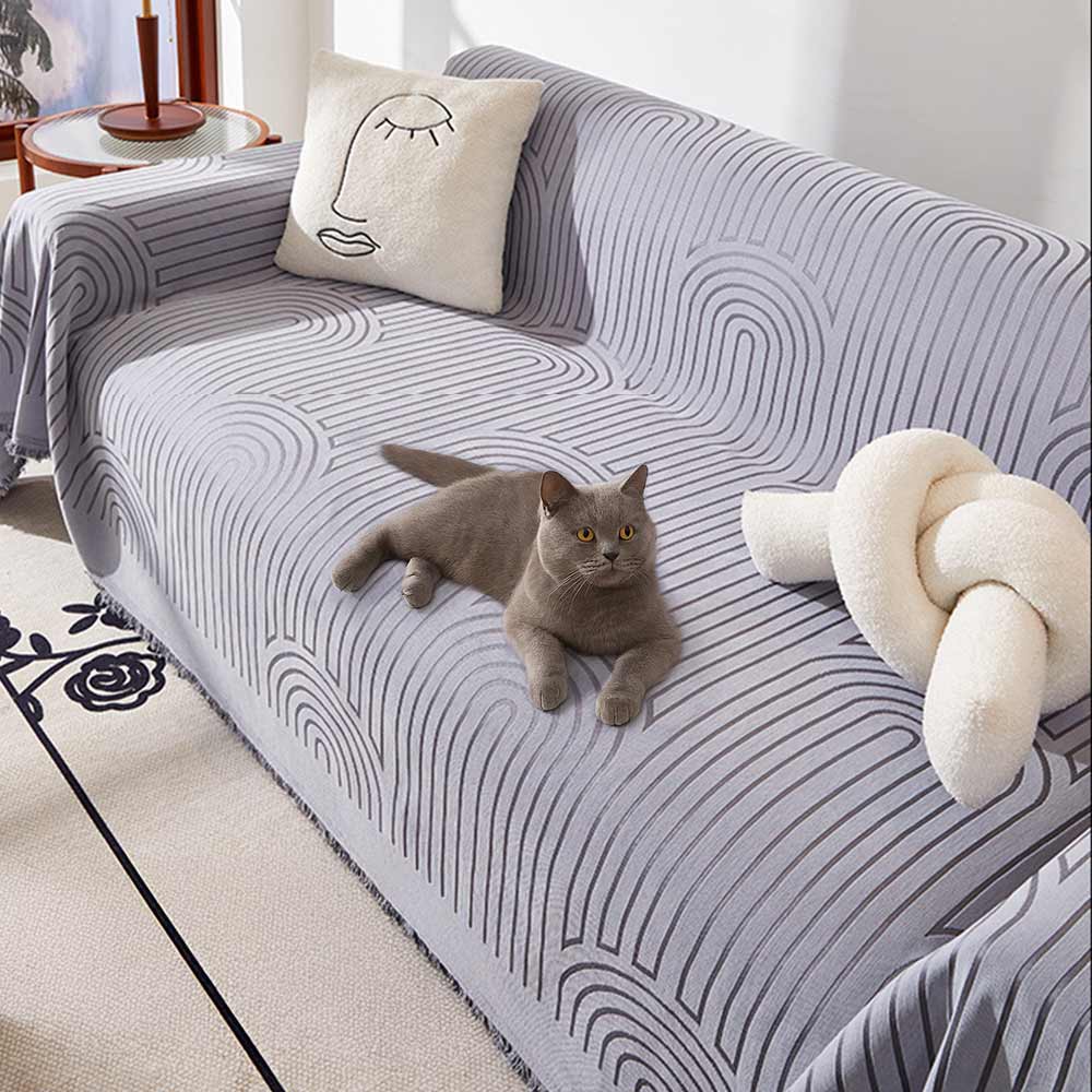 Minimalist Arch Motif Scratch-Resistant Chenille Throw Couch Cover – Couch Cover (view… | Petix pet supplies for dogs and cats