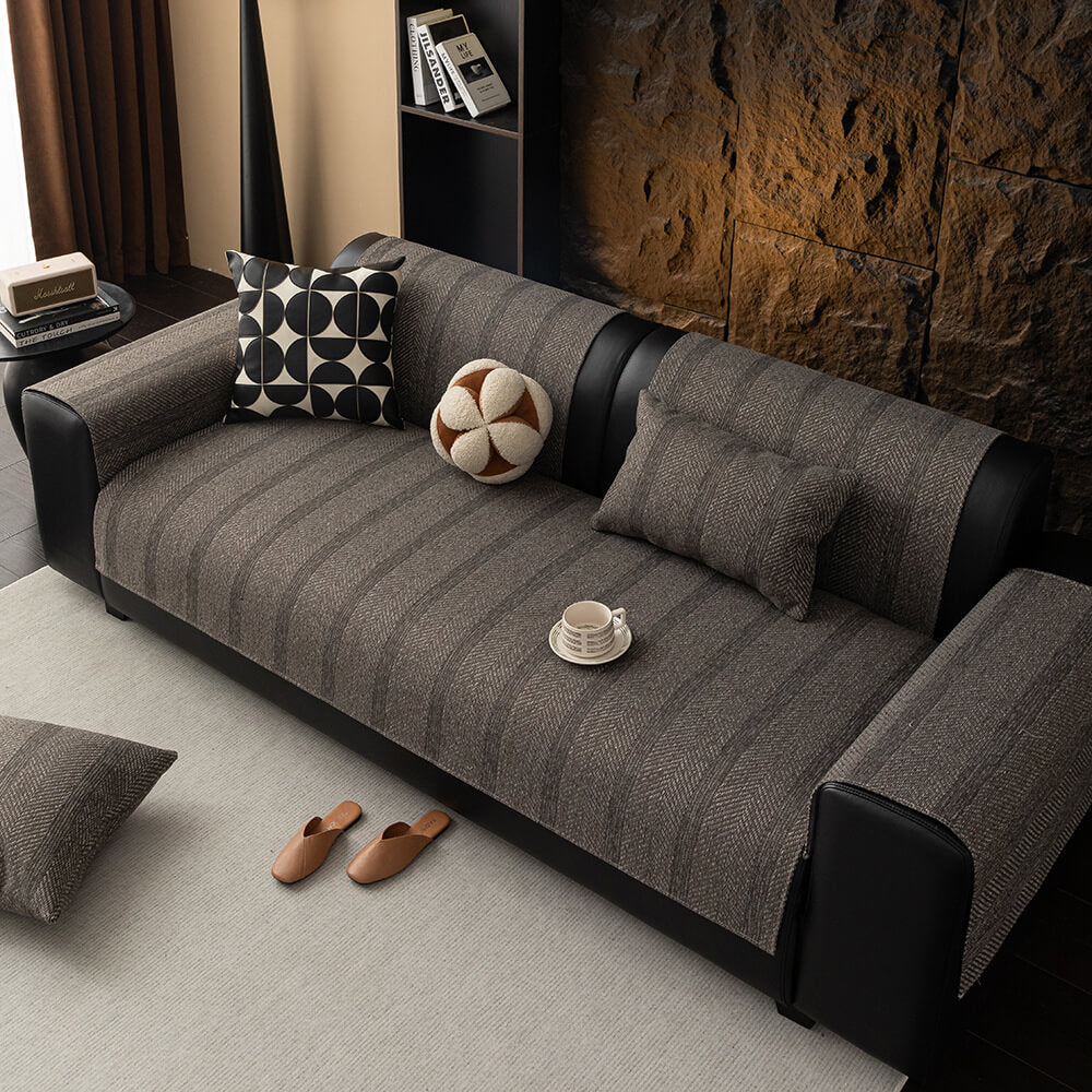 Minimalist Herringbone Weave Breathable Faux Linen All-Season Couch Cover – Couch Cove… | Petix pet supplies for dogs and cats