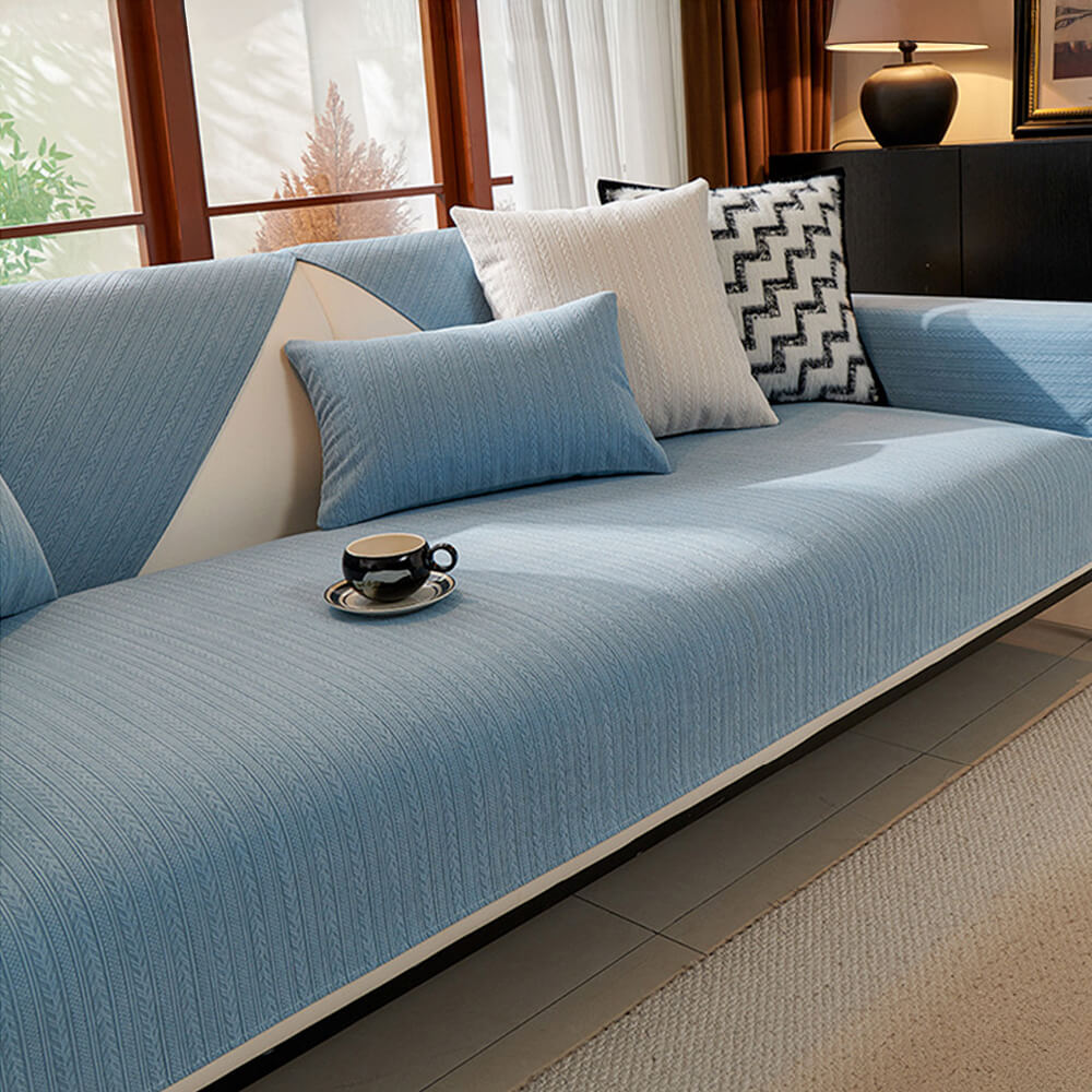 Minimalist Water-resistant Wheat Stripe Design Chenille Couch Cover – Couch Cover (vie… | Petix pet supplies for dogs and cats